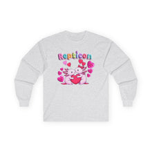Load image into Gallery viewer, Repticon Unisex Ultra Cotton Long Sleeve Tee w/ Valentine Axolotls
