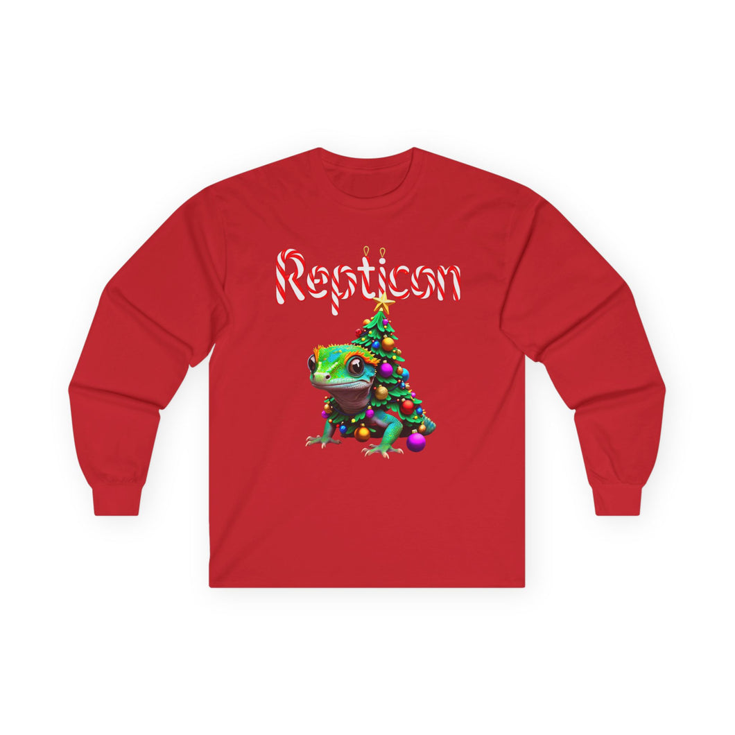 Repticon Unisex Ultra Cotton Long Sleeve Tee w/ Gecko Christmas Tree