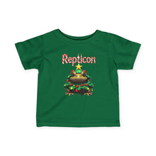 Load image into Gallery viewer, Repticon Infant Fine Jersey Tee w/ Toad Christmas Tree
