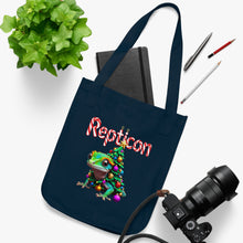 Load image into Gallery viewer, Repticon Organic Canvas Tote Bag w/ Gecko Christmas Tree
