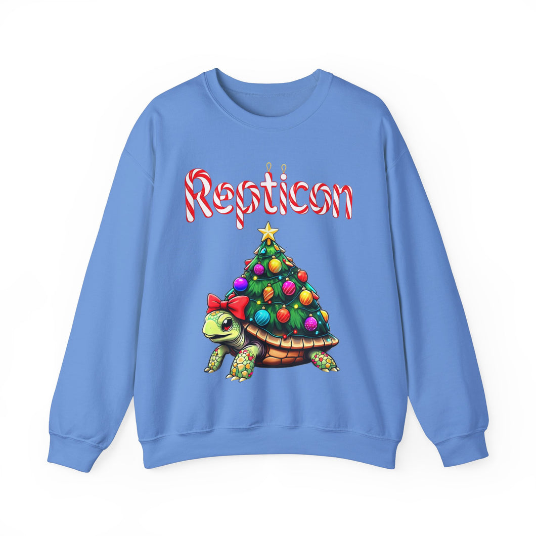 Repticon Unisex Heavy Blend™ Crewneck Sweatshirt w/ Tortoise Christmas Tree
