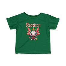 Load image into Gallery viewer, Repticon Infant Fine Jersey Tee w/ Axolotl Christmas Tree
