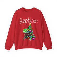 Load image into Gallery viewer, Repticon Unisex Heavy Blend™ Crewneck Sweatshirt w/ Crested Gecko Christmas Tree
