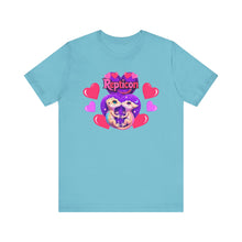 Load image into Gallery viewer, Repticon Unisex Jersey Short Sleeve Tee w/ Valentine Crested Geckos
