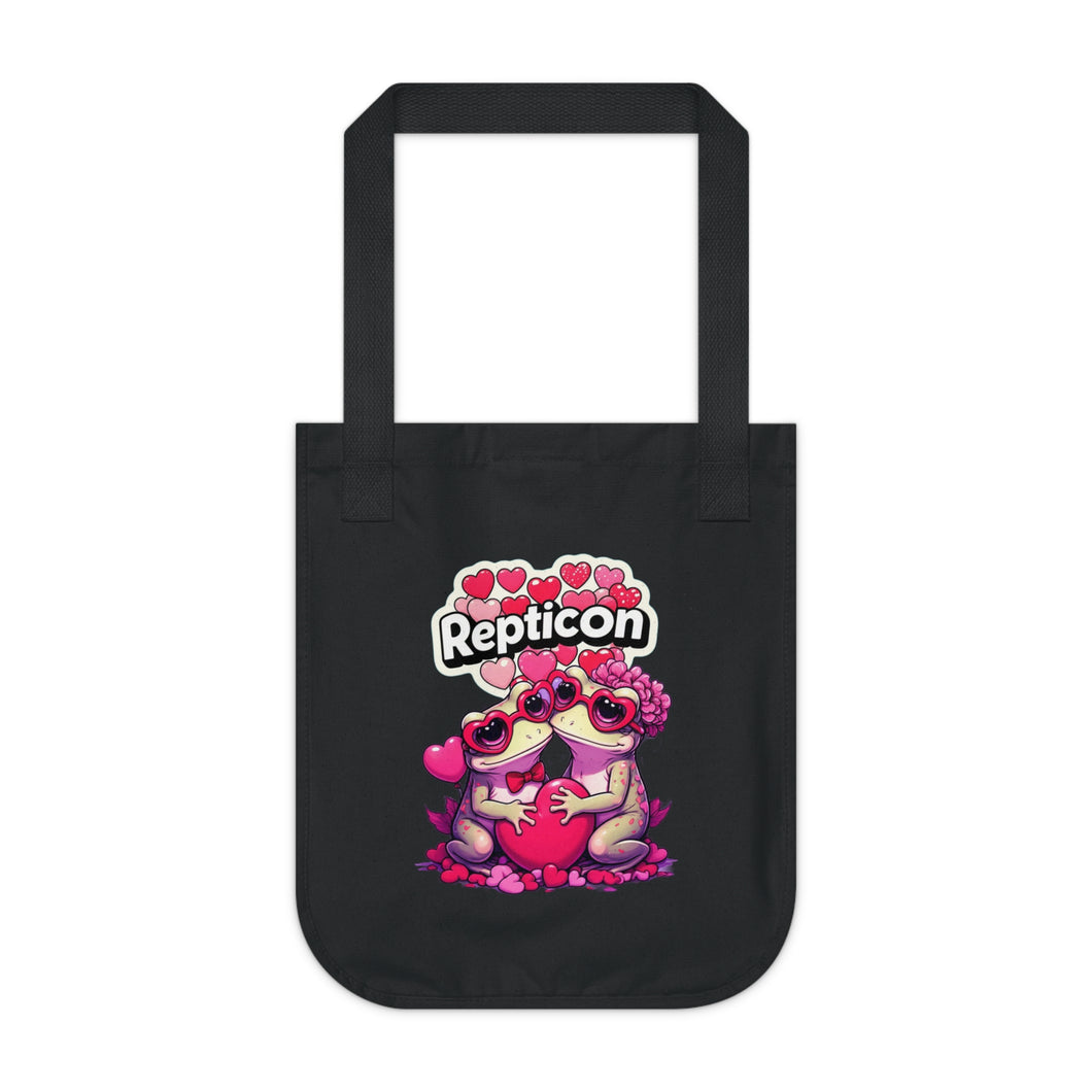 Repticon Organic Canvas Tote Bag w/ Valentine Toads