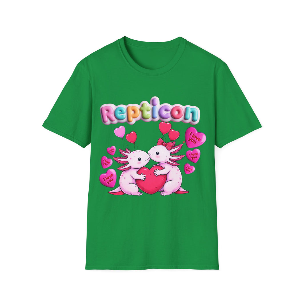 Repticon Unisex Softstyle T-Shirt w/ Valentine Axolotls