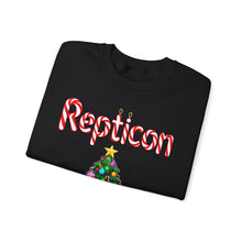 Load image into Gallery viewer, Repticon Unisex Heavy Blend™ Crewneck Sweatshirt w/ Candy Cane Snake Christmas Tree

