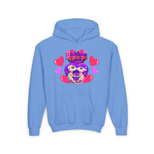 Load image into Gallery viewer, Repticon Youth Heavy Blend Hooded Sweatshirt w/ Valentine Crested Geckos
