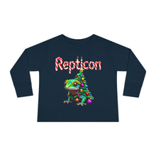 Load image into Gallery viewer, Repticon Toddler Long Sleeve Tee w/ Gecko Christmas Tree
