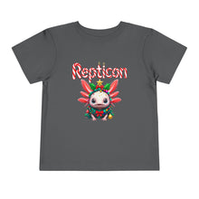 Load image into Gallery viewer, Repticon Toddler Short Sleeve Tee w/ Axolotl Christmas Tree
