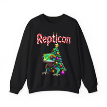 Load image into Gallery viewer, Repticon Unisex Heavy Blend™ Crewneck Sweatshirt w/ Crested Gecko Christmas Tree
