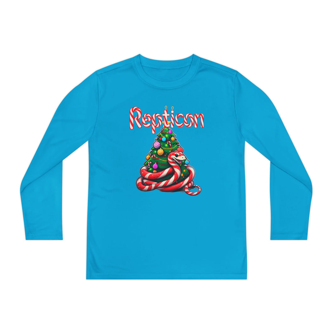 Repticon Youth Long Sleeve Competitor Tee w/ Candy Cane Snake Christmas Tree