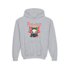 Load image into Gallery viewer, Repticon Youth Heavy Blend Hooded Sweatshirt w/ Axolotl Christmas Tree
