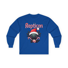Load image into Gallery viewer, Repticon Unisex Ultra Cotton Long Sleeve Tee w/ Axolotl Santa
