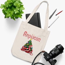 Load image into Gallery viewer, Repticon Organic Canvas Tote Bag w/ Candy Cane Snake Christmas Tree
