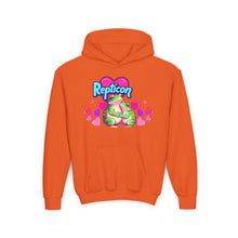 Load image into Gallery viewer, Repticon Youth Heavy Blend Hooded Sweatshirt w/ Valentine Frogs
