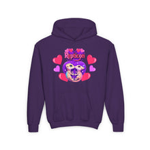 Load image into Gallery viewer, Repticon Youth Heavy Blend Hooded Sweatshirt w/ Valentine Crested Geckos
