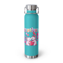 Load image into Gallery viewer, Repticon 22oz Vacuum Insulated Bottle w/ Valentine Axolotls
