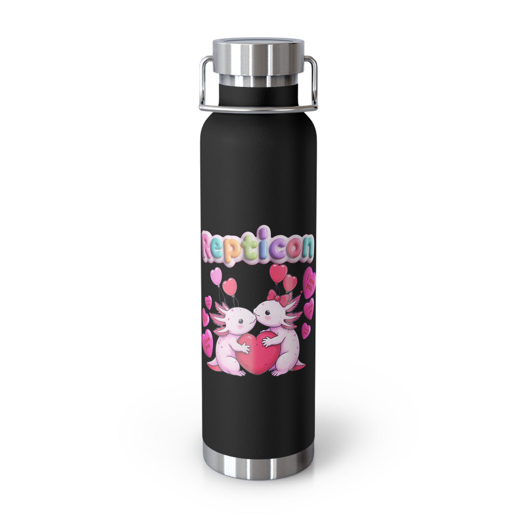 Repticon 22oz Vacuum Insulated Bottle w/ Valentine Axolotls