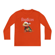 Load image into Gallery viewer, Repticon Youth Long Sleeve Competitor Tee w/ Bearded Dragon Santa
