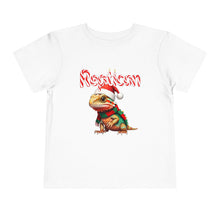 Load image into Gallery viewer, Repticon Toddler Short Sleeve Tee w/ Bearded Dragon Santa
