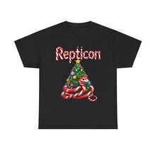 Load image into Gallery viewer, Repticon Unisex Heavy Cotton Tee w/ Candy Cane Christmas Tree

