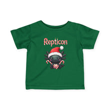 Load image into Gallery viewer, Repticon Infant Fine Jersey Tee w/ Axolotl Santa
