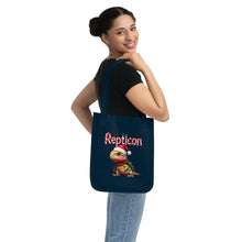 Load image into Gallery viewer, Repticon Organic Canvas Tote Bag w/ Bearded Dragon Santa

