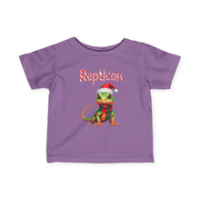 Load image into Gallery viewer, Repticon Infant Fine Jersey Tee w/ Lizard Santa
