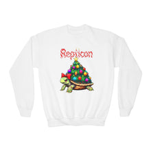 Load image into Gallery viewer, Repticon Youth Crewneck Sweatshirt w/ Tortoise Christmas Tree
