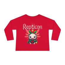Load image into Gallery viewer, Repticon Toddler Long Sleeve Tee w/ Axolotl Christmas Tree
