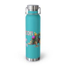 Load image into Gallery viewer, Repticon Copper Vacuum Insulated Bottle, 22oz w/ Crested Gecko Christmas Tree
