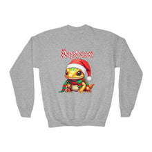 Load image into Gallery viewer, Repticon Youth Crewneck Sweatshirt w/ Amphibian Santa
