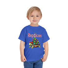 Load image into Gallery viewer, Repticon Toddler Short Sleeve Tee w/ Tortoise Christmas Tree
