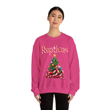 Load image into Gallery viewer, Repticon Unisex Heavy Blend™ Crewneck Sweatshirt w/ Candy Cane Snake Christmas Tree
