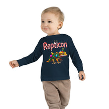 Load image into Gallery viewer, Repticon Toddler Long Sleeve Tee w/ Crested Gecko Christmas Tree
