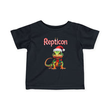 Load image into Gallery viewer, Repticon Infant Fine Jersey Tee w/ Lizard Santa
