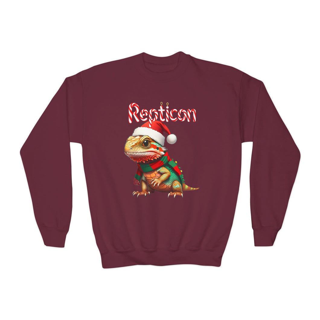 Repticon Youth Crewneck Sweatshirt w/ Bearded Dragon Santa