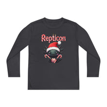 Load image into Gallery viewer, Repticon Youth Long Sleeve Competitor Tee w/ Axolotl Santa
