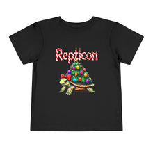 Load image into Gallery viewer, Repticon Toddler Short Sleeve Tee w/ Tortoise Christmas Tree
