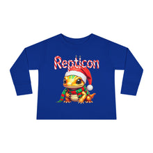 Load image into Gallery viewer, Repticon Toddler Long Sleeve Tee w/ Amphibian Santa
