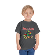 Load image into Gallery viewer, Repticon Toddler Short Sleeve Tee w/ Tortoise Christmas Tree
