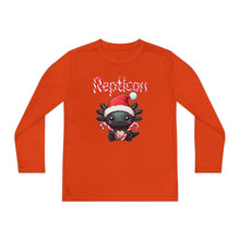 Load image into Gallery viewer, Repticon Youth Long Sleeve Competitor Tee w/ Axolotl Santa
