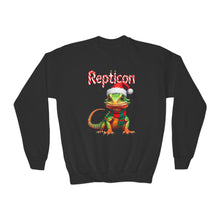 Load image into Gallery viewer, Repticon Youth Crewneck Sweatshirt w/ Lizard Santa
