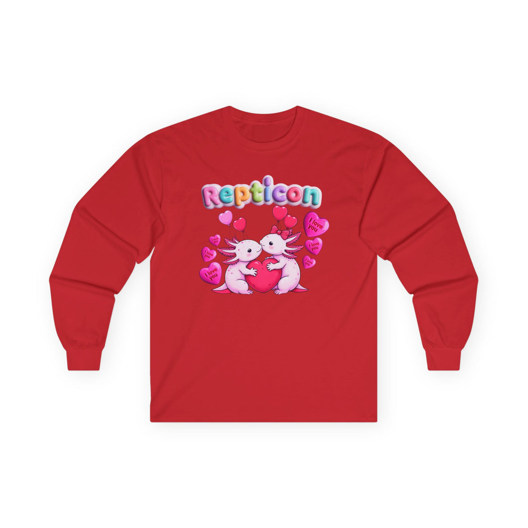 Repticon Unisex Ultra Cotton Long Sleeve Tee w/ Valentine Axolotls