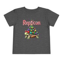 Load image into Gallery viewer, Repticon Toddler Short Sleeve Tee w/ Tortoise Christmas Tree
