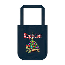 Load image into Gallery viewer, Repticon Organic Canvas Tote Bag w/ Tortoise Christmas Tree
