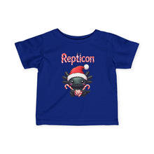 Load image into Gallery viewer, Repticon Infant Fine Jersey Tee w/ Axolotl Santa
