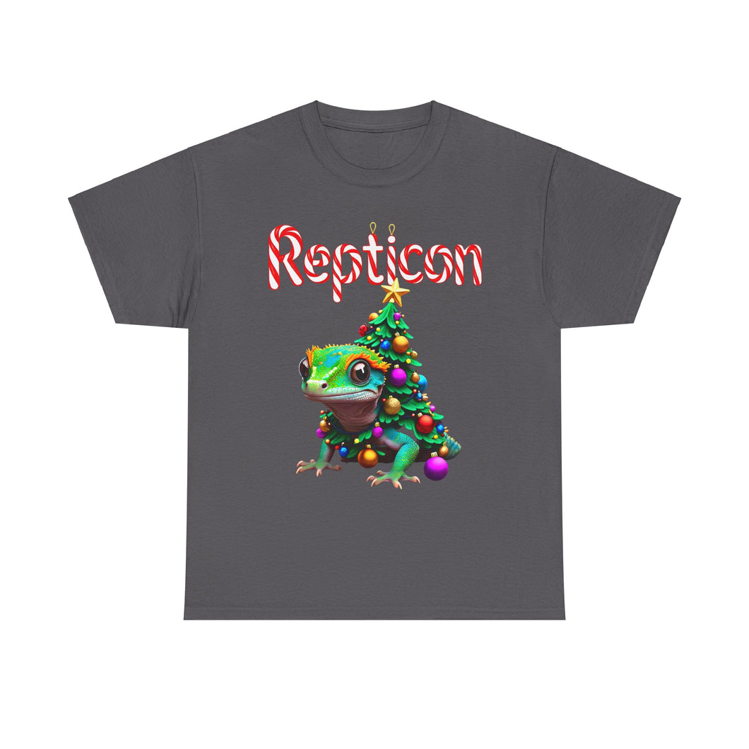 Repticon Unisex Heavy Cotton Tee w/ Gecko Christmas Tree