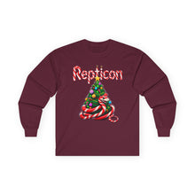 Load image into Gallery viewer, Repticon Unisex Ultra Cotton Long Sleeve Tee w/ Candy Cane Christmas Tree
